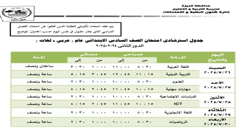 السادس الإبتدائي